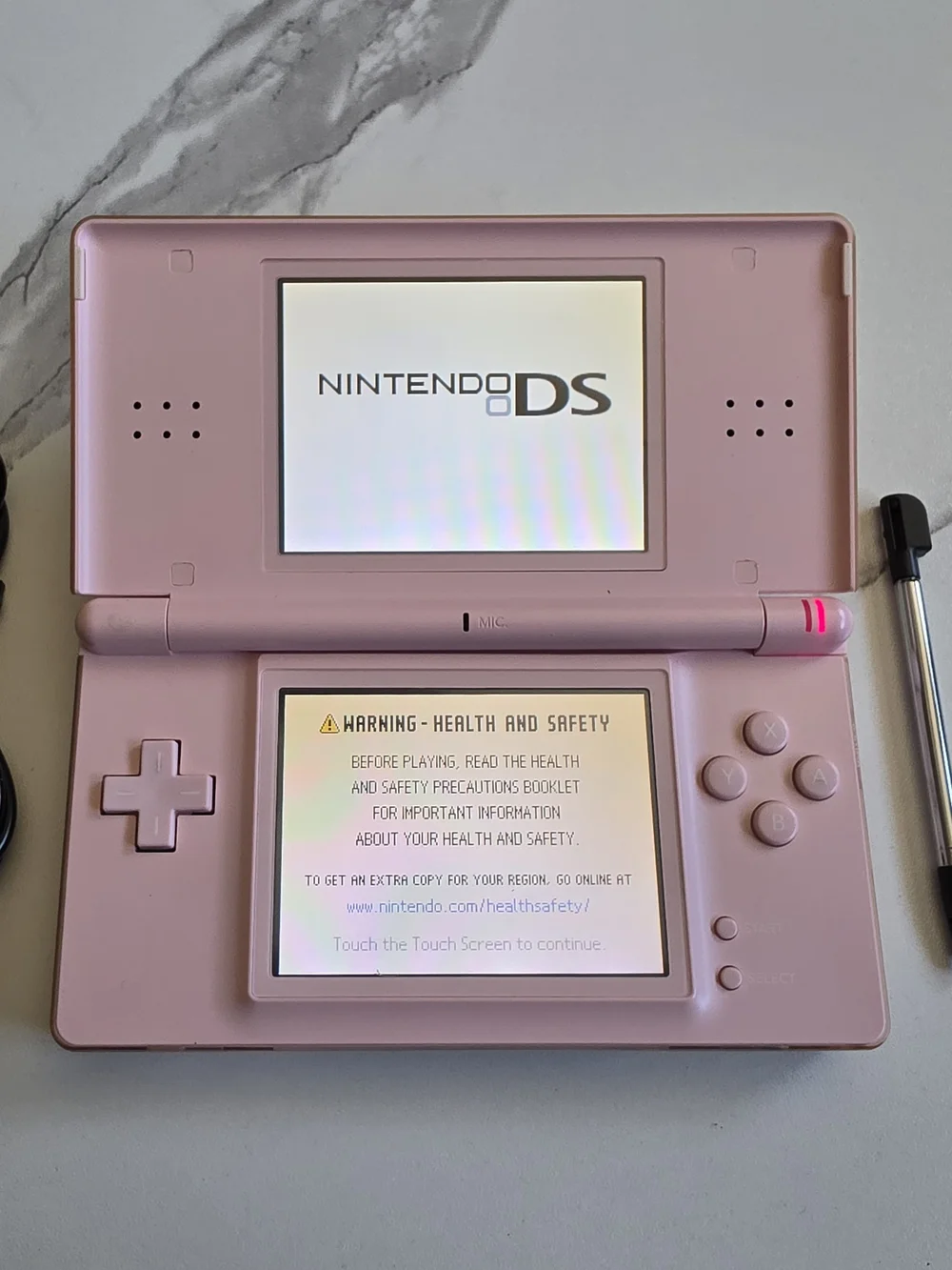 Nintendo Ds Lite Coral Pink Handheld Console With Stylus And Charger